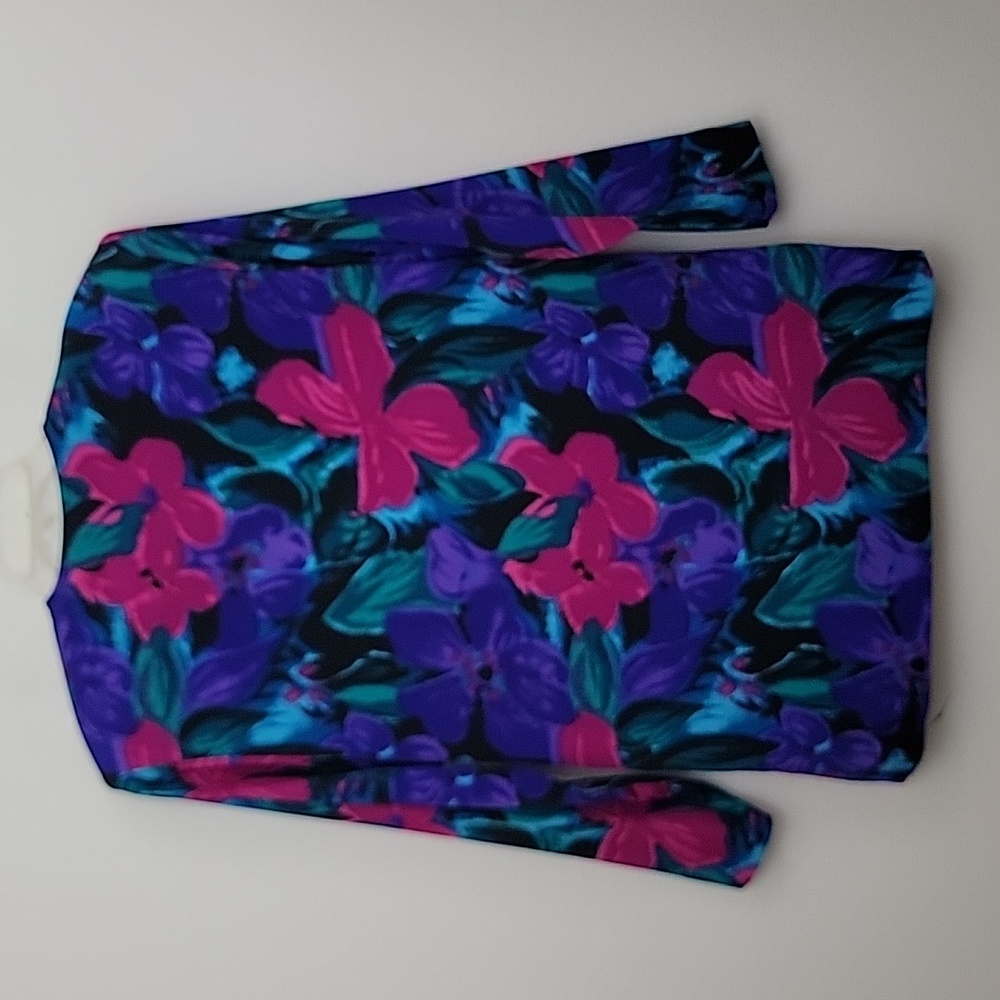 Vintage S.G. Sport Floral Artsy Purple, Pink, Blue, Green & Black Blazer M - Picture 10 of 16